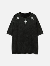 Washed Cross Letters Graphic Tee
