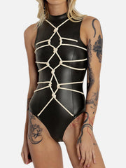 Strap PU Bodysuit