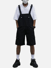 Functional Dark Solid Color Cotton overalls
