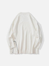 Bright Line Ripped Knitted Sweater