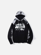 Ink Tie-dye Stitching Oversized Washed Hoodie