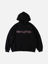 Solid Color Basic Letters Print Hoodie