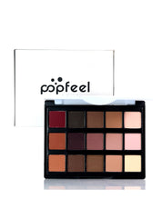 Paleta de sombras de 15 colores, brocha de maquillaje para sombras de ojos