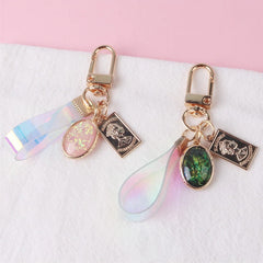 Llavero con gema retro