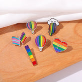 Rainbow Balloon Flag Pins