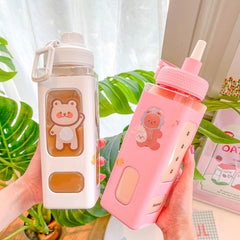 ã€?00ml】Kawaii Bear Water Bottle With Straw