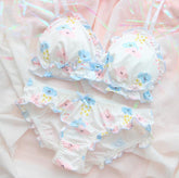 Conjunto de lencería Lolita de 2 piezas con nubes kawaii