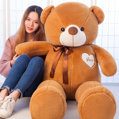Oso de peluche gigante de 200 cm, juguete de peluche de anime con piel de oso, muñeco de peluche suave, solo funda, sin relleno, con cremallera, regalo para niños