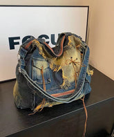 Casual Denim Large Capacity Shoulder Bag