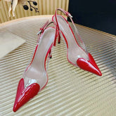 Pointy Peach Heart Fine Heel