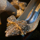 Winter Silver Butterfly Wedding Shoes