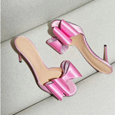 Rhinester Flower Silk High Heel