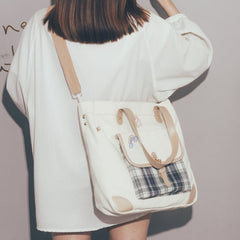 Bolsa de lona a cuadros con método de recitación múltiple