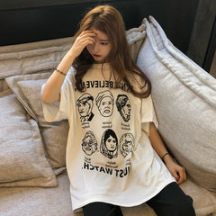 Camiseta holgada con estampado vintage