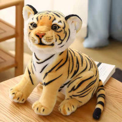 23/27/33Cm Realistic Tiger Plush Toy Pp Cotton Stuffed Wild Animal Forest Tiger Pillow Doll for Children's Birthday Present
