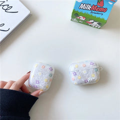 Estuche para Airpods con diseño de corazón de flores