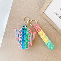 Lindo llavero de bolso con forma de cactus