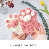 Guantes de garra de gato de medio dedo kawaii hechos a mano