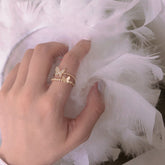 Kawaii Double Layer Butterfly Adjustable Open Ring