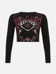 Love Totem Print Long Sleeve T Shirt
