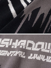Dark Splash Ink Texture Knitted Sweater