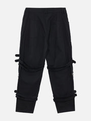 Punk Metal Buckle Chain Pants