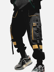 Function Patchwork Multi Pockets Cargo Pants