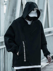 Combat Oblique Zipper Print Jacket