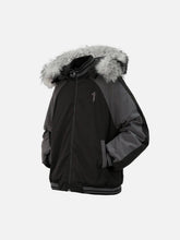 Detachable Fur Collar Hat Winter Coat