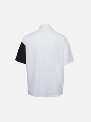 Dark Patchwork Ribbon Shirt