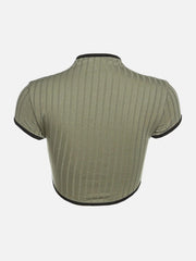 Vintage Hollow Out Slim Fit Tee