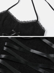 Straps Lace High Waist Dress