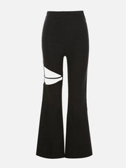 High Waist Cut-out Flared Pants
