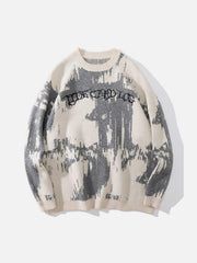 Tie Dye Embroidery Knitted Sweater