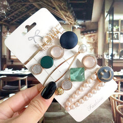 Pearl Crystal Hair Clip For Women Korean Fashion Hairpin