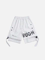 Drawstring Letter Shorts