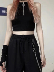 Dark Half Zip Slim Vest