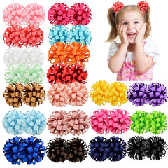 1 Pcs Girls Hair Elastics Rope Big Grosgrain Ribbon Flower