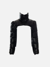 Techwear Solid Ribbons Turtleneck Cropped Winter Coat