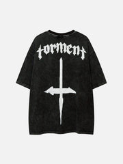 Washed Cross Letters Graphic Tee