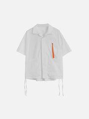 Big Pocket Ribbon Function Short Sleeve Shirt