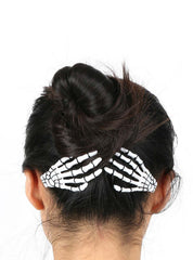 1 par de accesorios para el cabello de moda con forma de calavera y garras de esqueleto.