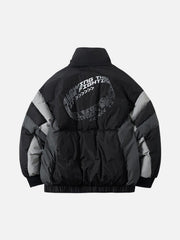 Combat Color Block Stand Winter Down Coat