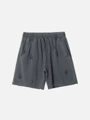 Ripped Hole Washed Shorts