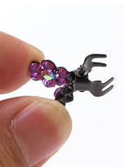 12 Teile/los Kleine Nette Kristall Blumen Metall