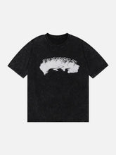 Letter Ferrule Washed Cotton Graphic Tee