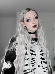 Skeleton Print Knit Sweater