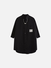 Neckline Chain Short Sleeve Shirt