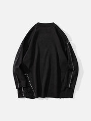 Bright Line Ripped Knitted Sweater