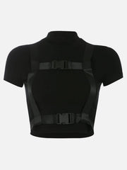 Techwear Slim Ribbons Short Sleeve T-shirt